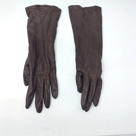 Vintage Regency Brown Gloves Small Mid Real Kid - Picture 6 of 8